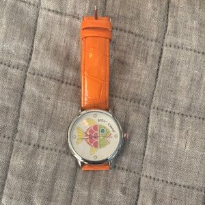 Betsey Johnson Vibrant Fish Watch with Orange Strap